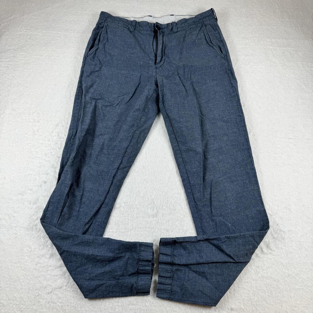 J.Crew Pants Mens Size 34x34 Blue 770 Baird McNutt Linen Chambray Chino